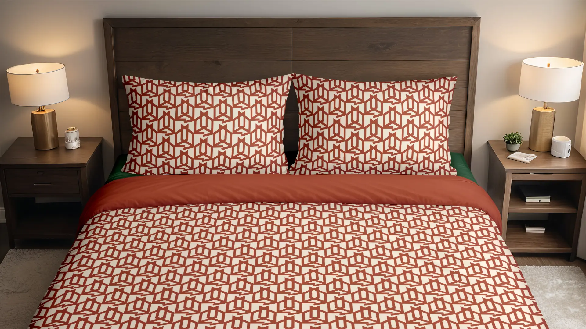 Book and Gate Pattern on Double Bed