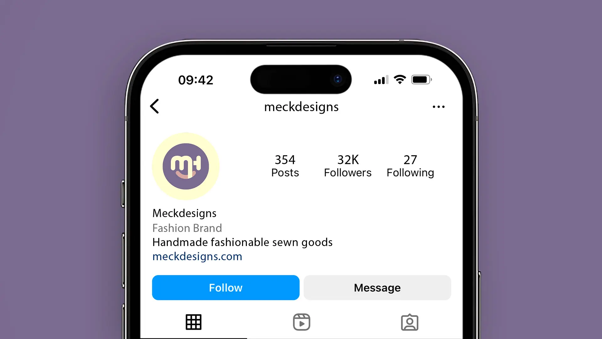 Meckdesigns Logo on Instagram