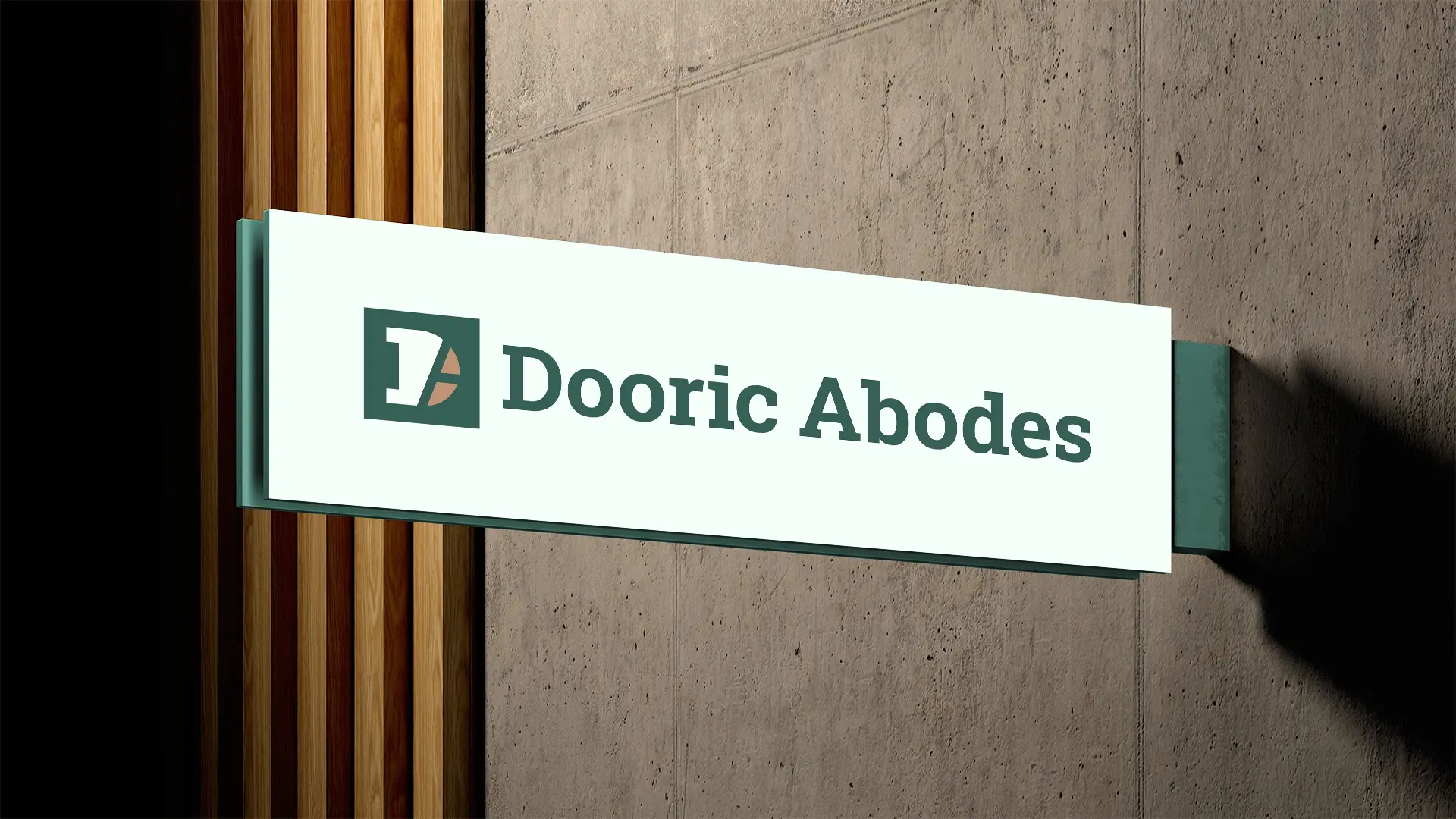 Dooric Abodes Logo on Outdoor Sign