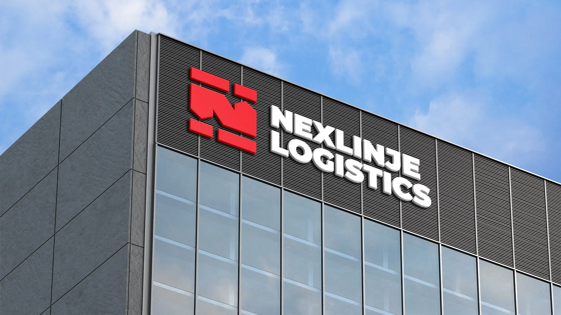 Nexlinje Logistics Logo on Building 3