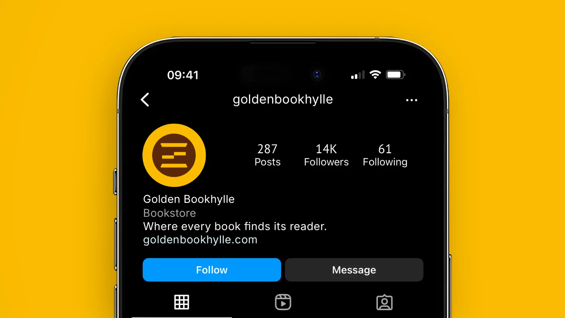 Golden Bookhylle Logo on Instagram