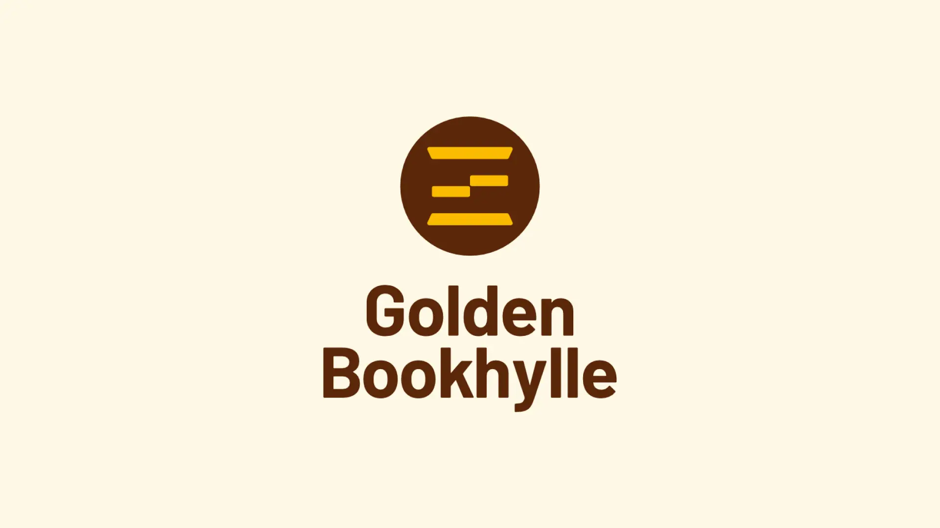 Golden Bookhylle Logo Vertical Stacked Presentation 1
