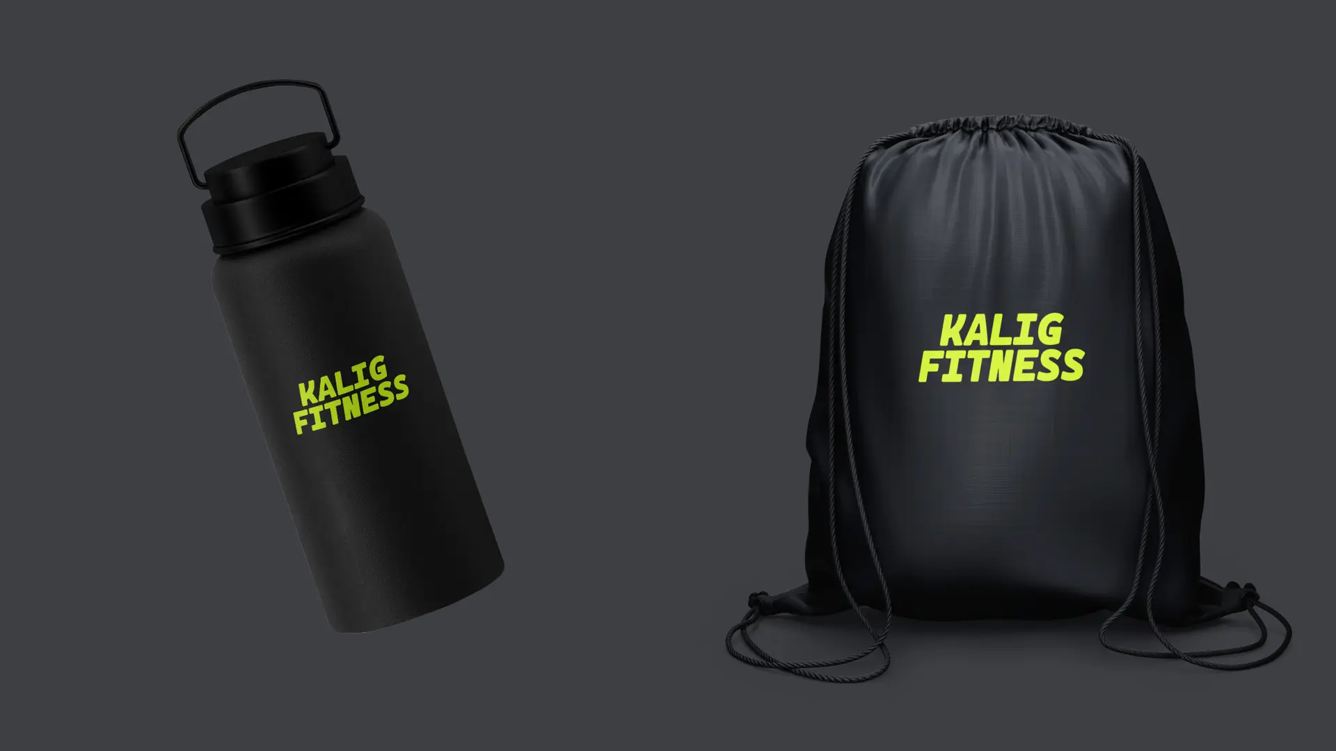 Kalig Fitness Gym Bag and Water Bottle