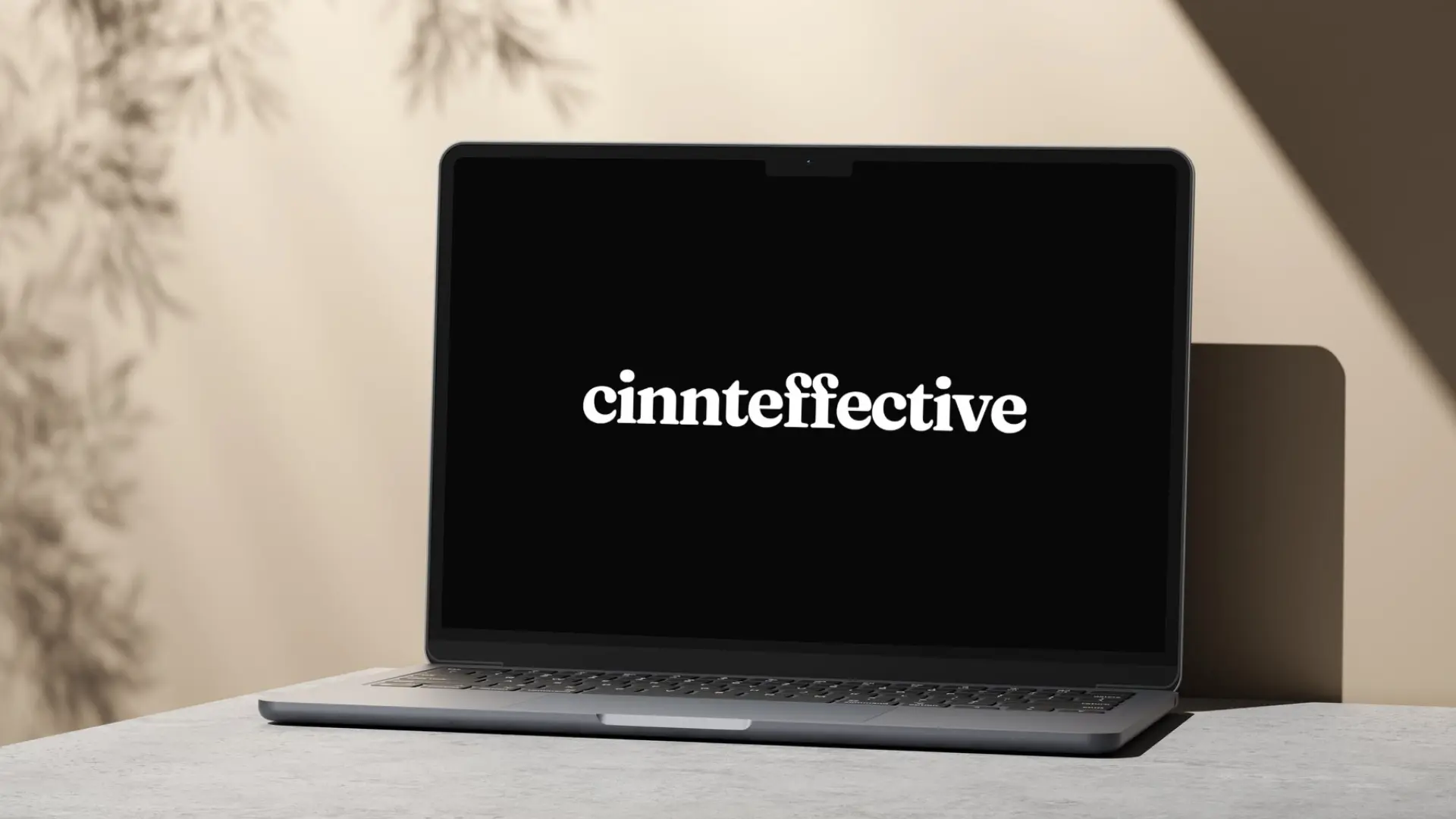 Cinnteffective Logo on Laptop Screen